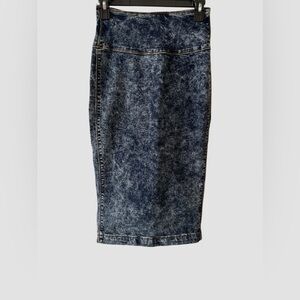 Roma Studio Acid Washed Women Pencil Skirt Knee Length Stretch Denim Size Small